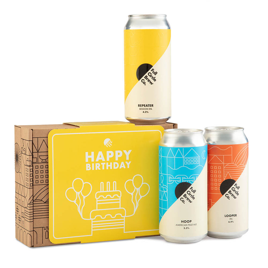 FCB Craft Beer Hamper Birthday Gift 3 Cans Full Circle Brew Co